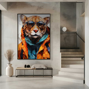 Tablou înramat „Cheetah Watercolor Animal Art” de Justyna Jaszke