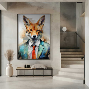 Tablou înramat „Fox Watercolor Animal Art (2)” de Justyna Jaszke