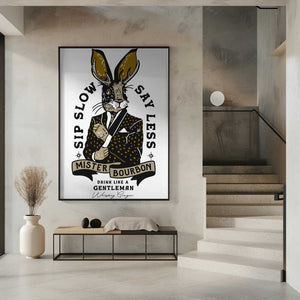 Tablou înramat „Mister Bourbon Jackalope In Smoking Jacket” de The Whiskey Ginger