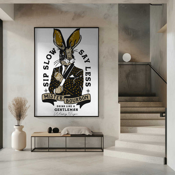 Tablou înramat „Mister Bourbon Jackalope In Smoking Jacket” de The Whiskey Ginger