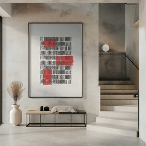 Tablou înramat „Crimson Grids” de THE MIUUS STUDIO