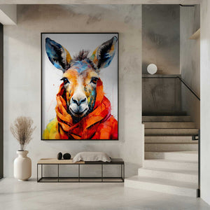 Tablou înramat „Donkey Watercolor Animal Art” de Justyna Jaszke