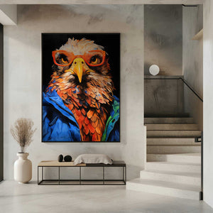 Tablou înramat „Eagle Hipster Watercolor Animal Art” de Justyna Jaszke