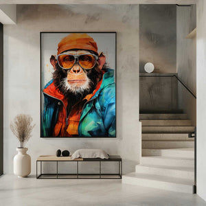 Tablou înramat „Gorilla Watercolor Animal Art” de Justyna Jaszke