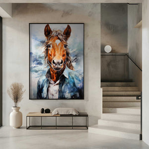 Tablou înramat „Horse Watercolor Animal Art” de Justyna Jaszke