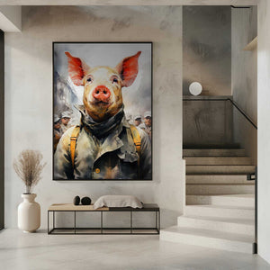 Tablou înramat „Pig 1984 Watercolor Animal Art” de Justyna Jaszke