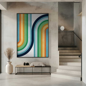 Tablou înramat „Colorful curved lines 2” de Vitor Costa
