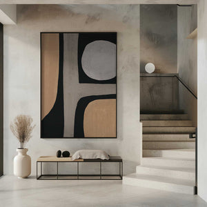 Tablou înramat „Normal grey organic shape” de Little Dean