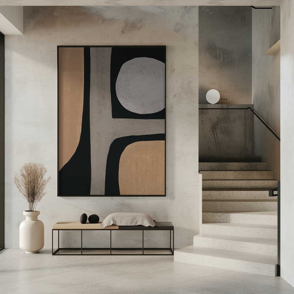 Tablou înramat „Normal grey organic shape” de Little Dean