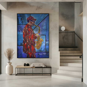 Tablou înramat „Sax man” de Ricardo Maya