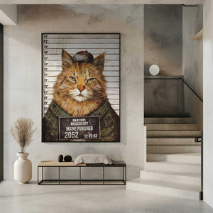 Tablou înramat „Cat In A Police Lineup” de Mike Koubou