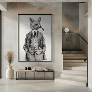 Tablou înramat „The Vintage-style Fox” de Mike Koubou