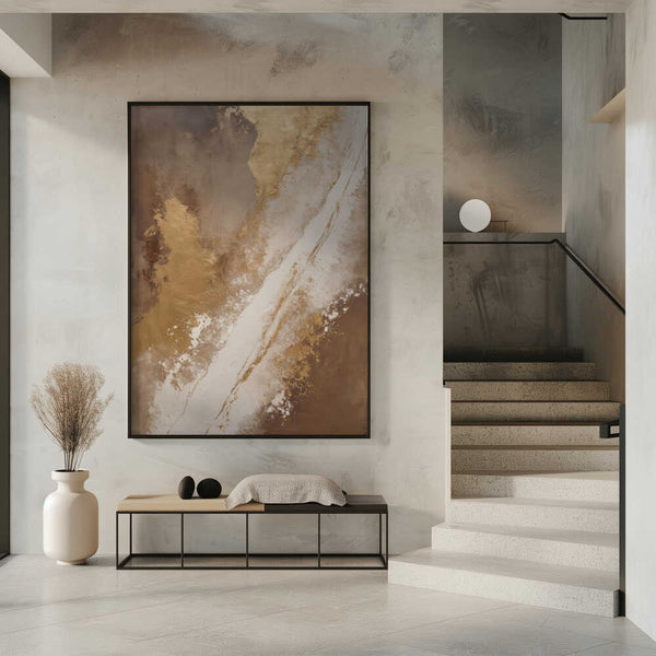 Tablou înramat „Earthy Tones With Gold Accents” de Alpenglow Workshop