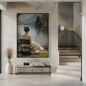 Tablou înramat „Tranquil Waterside” de Dikhotomy
