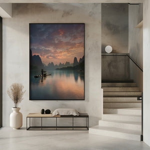 Tablou înramat „Li River Sunrise” de Yan Zhang