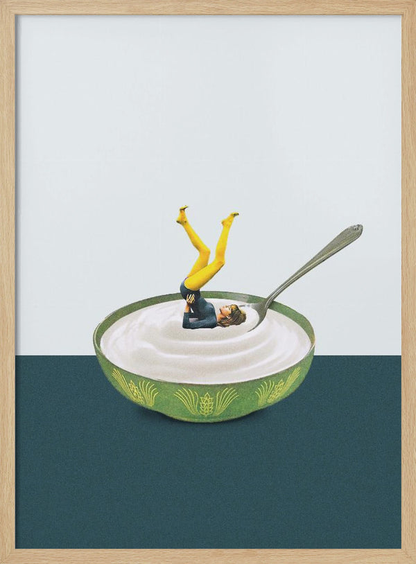 Tablou înramat „Yoga in my yogurt” de Maarten Léon