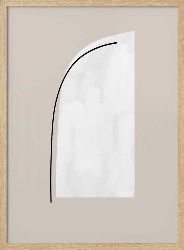 Tablou înramat „Curved Black Lines” de uplusmestudio