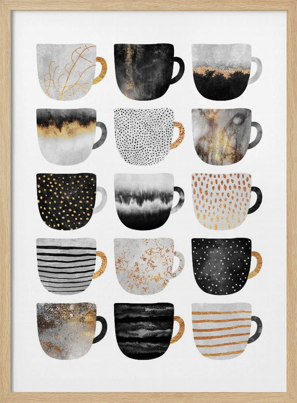 Tablou înramat „Pretty Coffee Cups” de Elisabeth Fredriksson