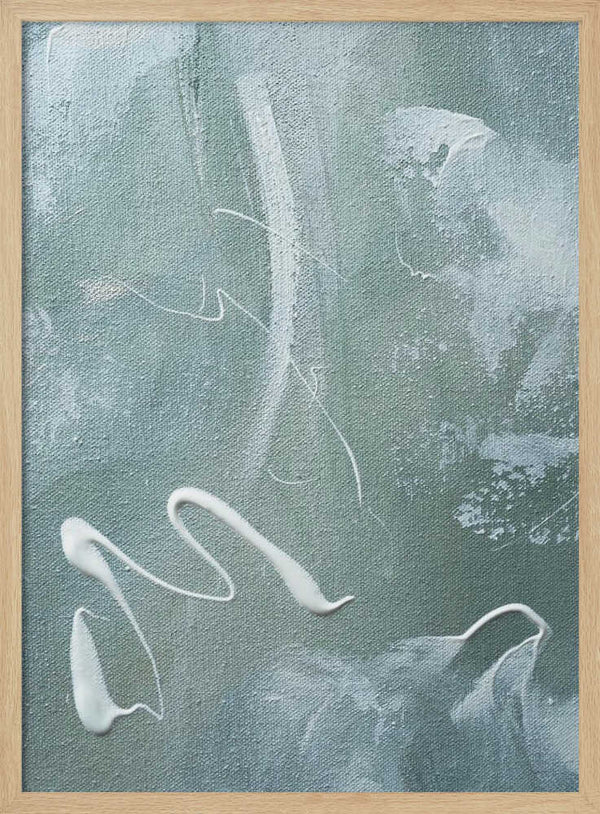 Tablou înramat „Green and White Acrylic” de uplusmestudio