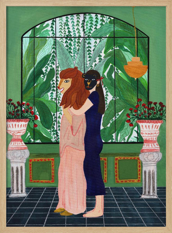 Tablou înramat „Lion Mom” de Jota de jai