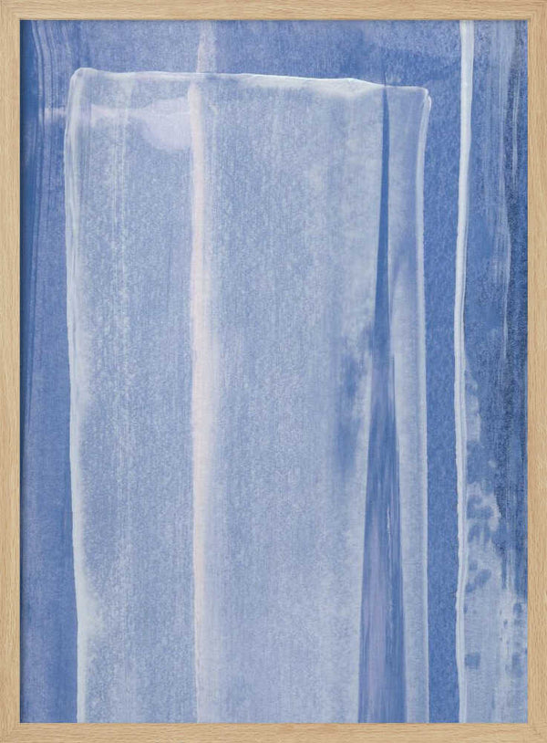Tablou înramat „Blue With Vertical Brushstrokes” de uplusmestudio