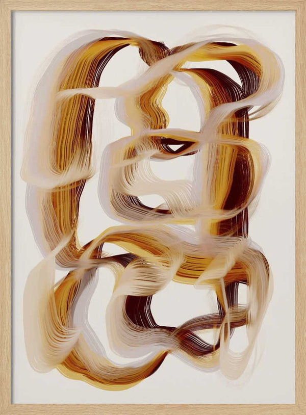 Tablou înramat „Flowing Amber Paths” de Treechild