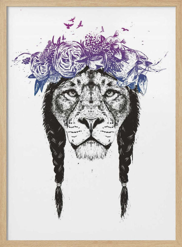 Tablou înramat „King of lions” de Balazs Solti