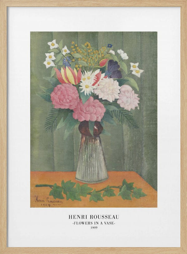 Tablou înramat „Flowers In a Vase” de Henri Rousseau