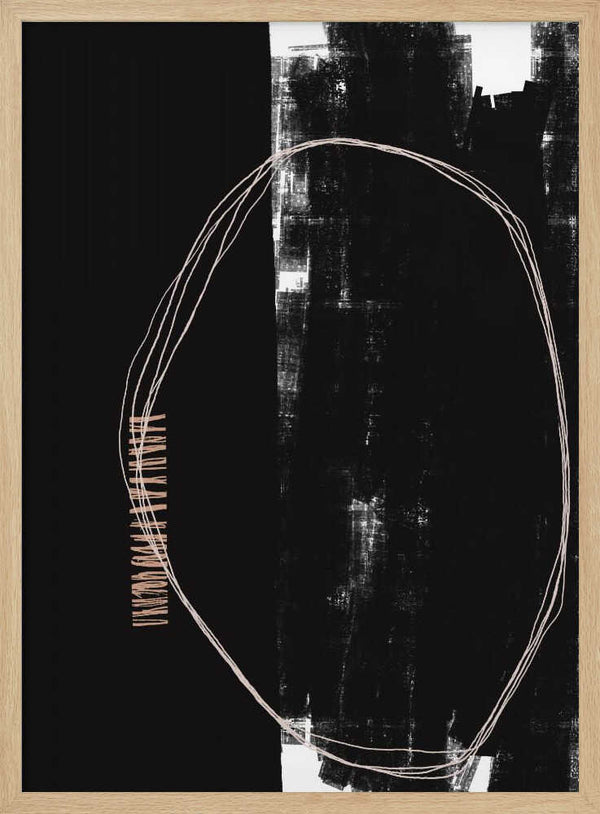 Tablou înramat „Abstract Black And White Artwork” de uplusmestudio