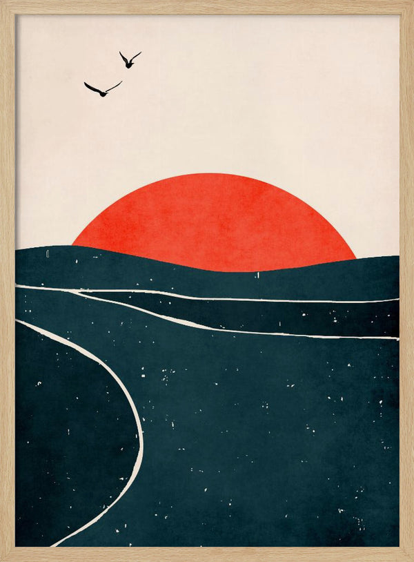 Tablou înramat „Dancing Seagulls” de Kubistika