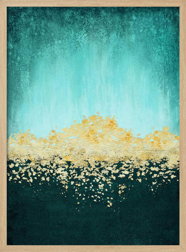Tablou înramat „Golden Dawn Teal” de Alyson Storms