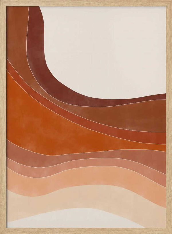 Tablou înramat „Layered Bands In Earthy Tones” de Elena Ristova