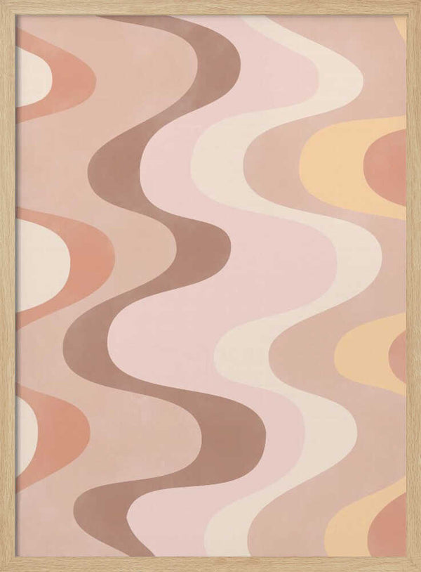 Tablou înramat „Retro-Style Wavy Patterns” de Elena Ristova