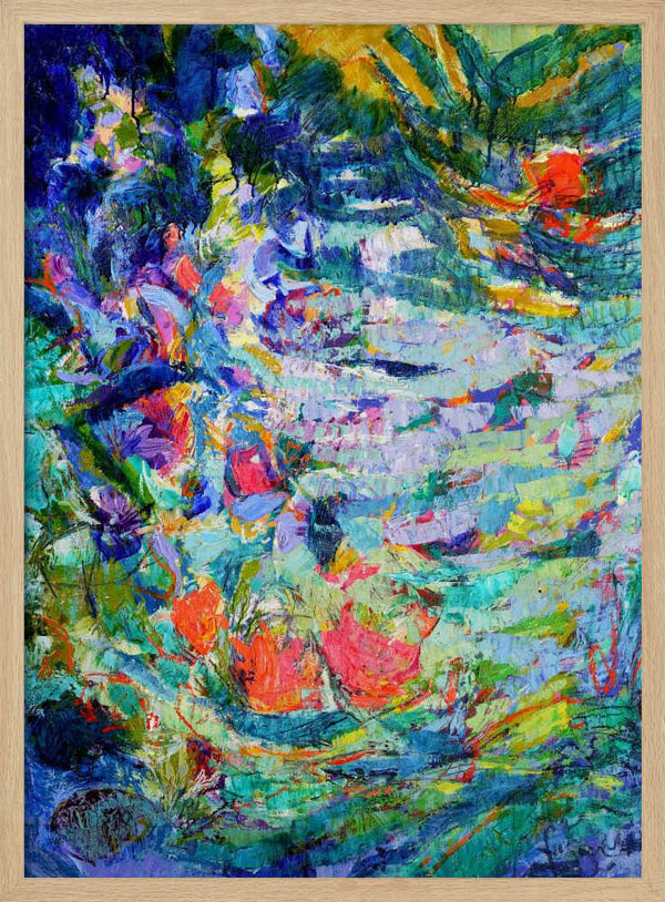 Tablou înramat „Luminous Petal Cascade” de Dorothy Fagan