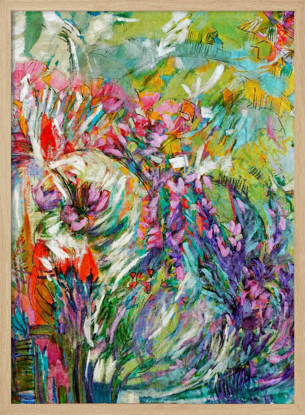 Tablou înramat „Pink Blossoms Abstract” de Dorothy Fagan