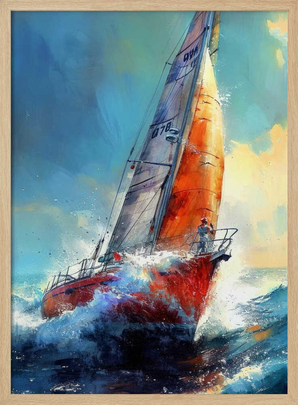 Tablou înramat „Yacht racing sport art 30” de Justyna Jaszke