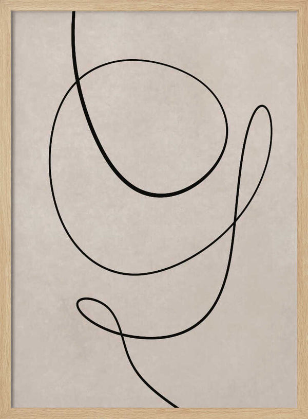 Tablou înramat „Minimal Line Art Abstract Drawing 01” de Little Dean