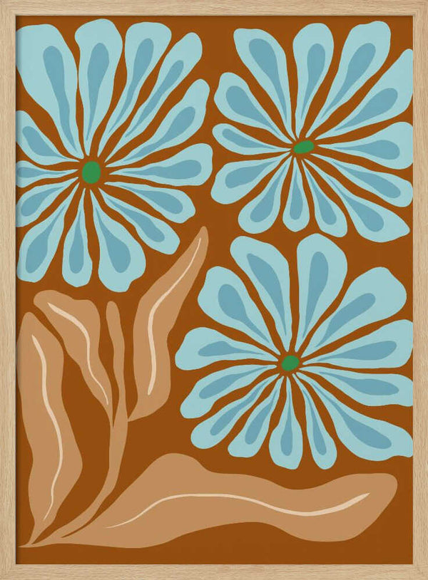 Tablou înramat „Amber Blooms” de Miho Art Studio