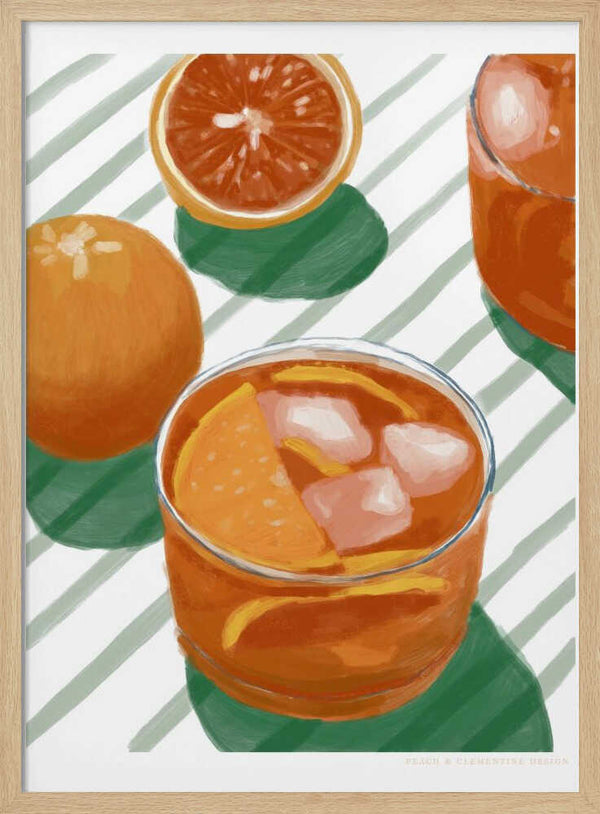 Tablou înramat „Pandc Cocktailandstripes Copy 2” de Jenny Liz Rome