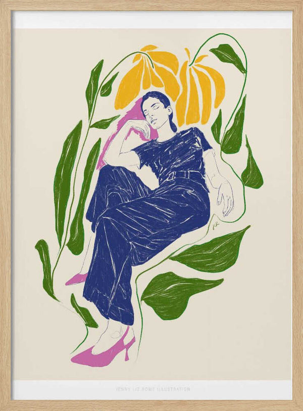 Tablou înramat „Jlr Quiet in the garden” de Jenny Liz Rome