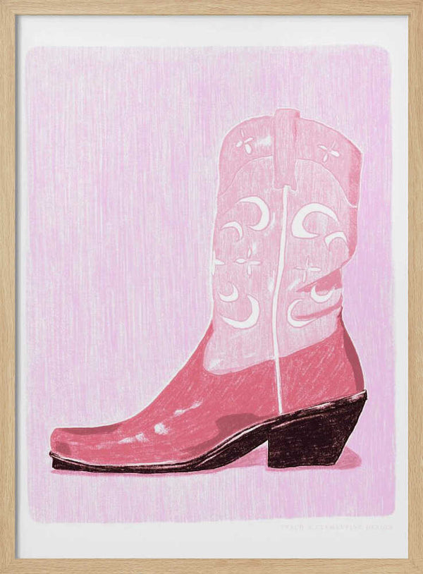 Tablou înramat „P&amp;c Cowgirlboot” de Jenny Liz Rome