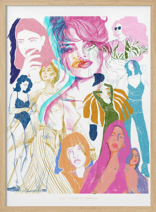 Tablou înramat „Jlr Collage1 Copy 3” de Jenny Liz Rome