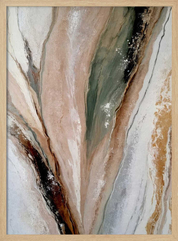 Tablou înramat „Flowing Patterns In Earth Tones And Green Hues” de Alpenglow Workshop