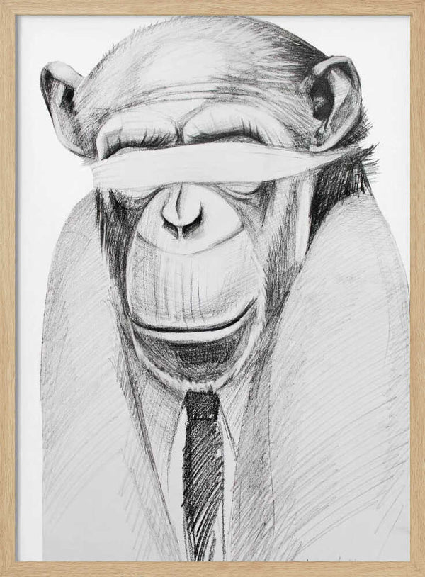 Tablou înramat „Monkey Wearing A Suit And Tie” de Violeta Vollmer