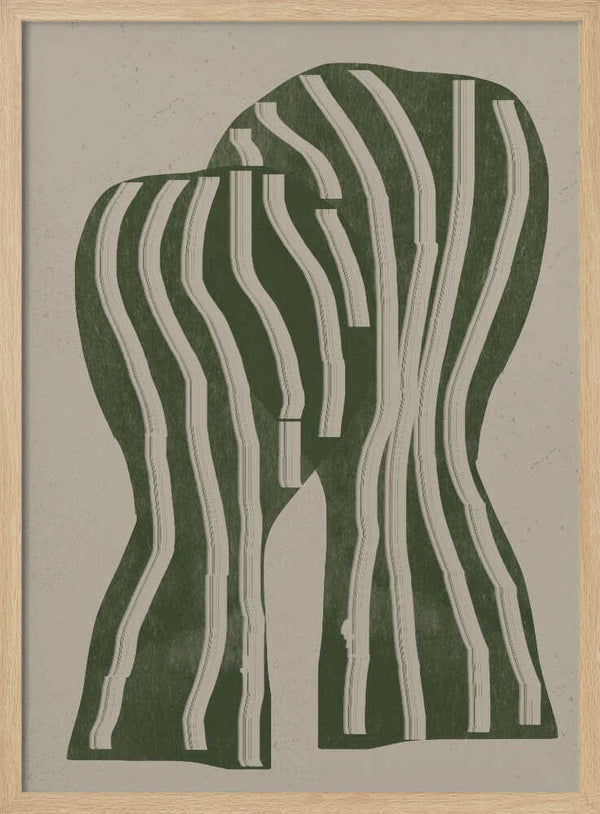 Tablou înramat „Curved Stripes” de THE MIUUS STUDIO