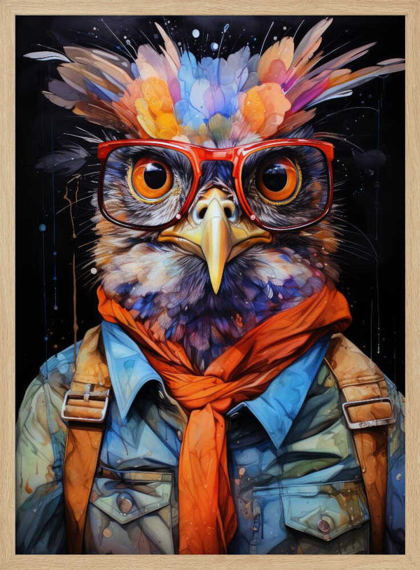 Tablou înramat „Bird Watercolor Animal Art (1)” de Justyna Jaszke