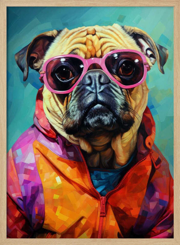 Tablou înramat „Dog Watercolor Animal Art” de Justyna Jaszke