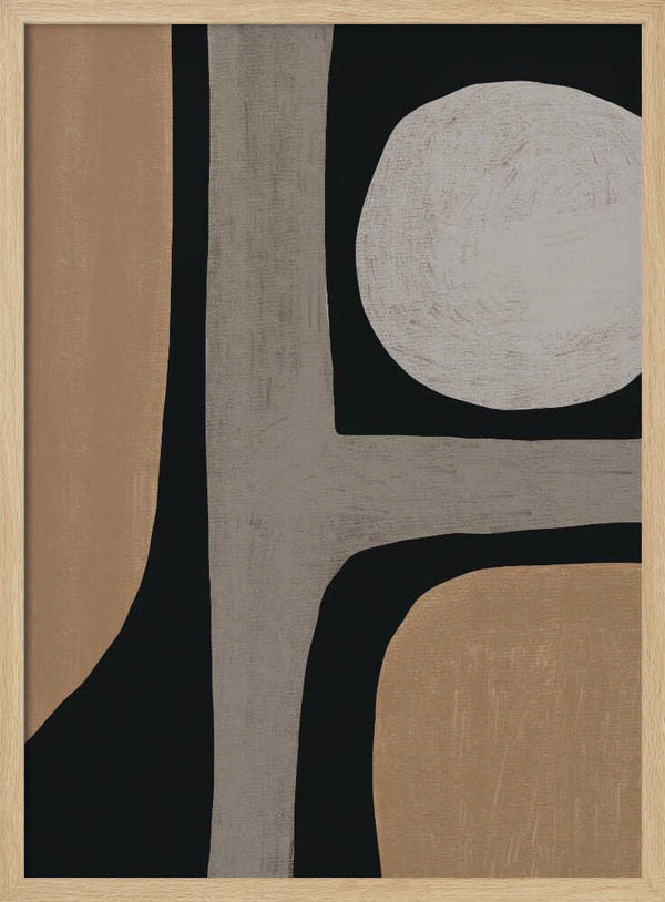 Tablou înramat „Normal grey organic shape” de Little Dean