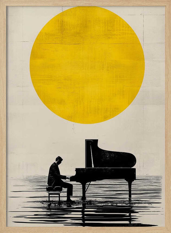 Tablou înramat „Piano under the Sun” de Layla Oz