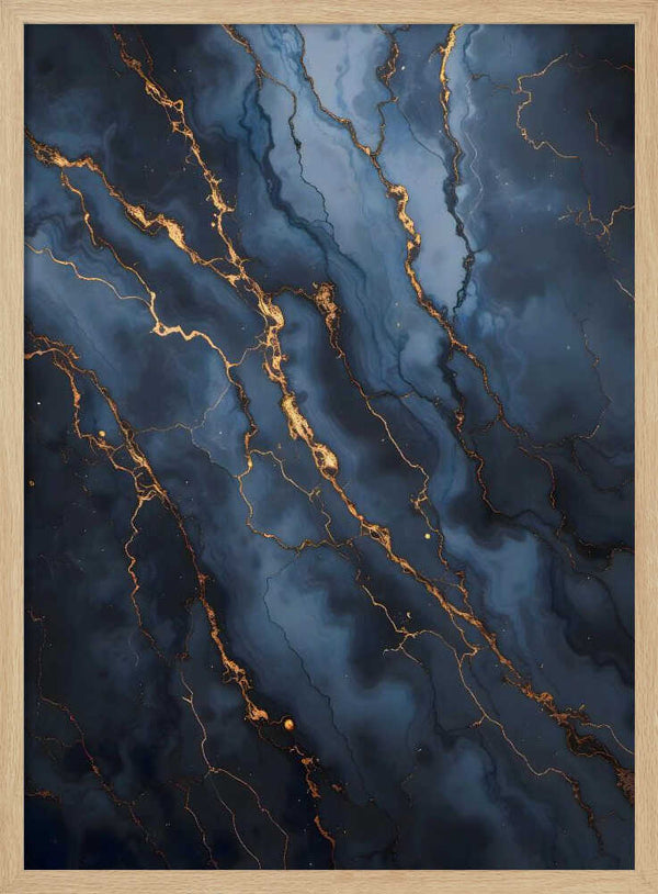 Tablou înramat „Blackout With Gold Vibes” de Kintsugi99